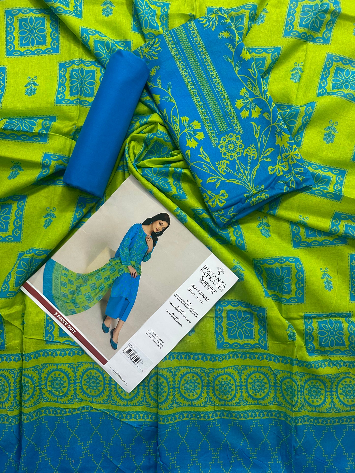 Bonanza Satrangi 2S24P3P026 Blue Aura 3 PCs Lawn