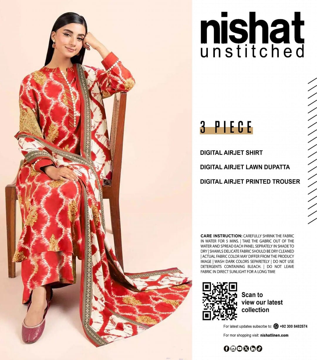 GulAhmed,Khaadi,Zellbury,Ego,Salitex,CrossStitch,Nishat,Firdous,Baroque,Maria.B,Alkaram ,SanaSafinaz Printed Unstitched 3P in 1299π΅π°π