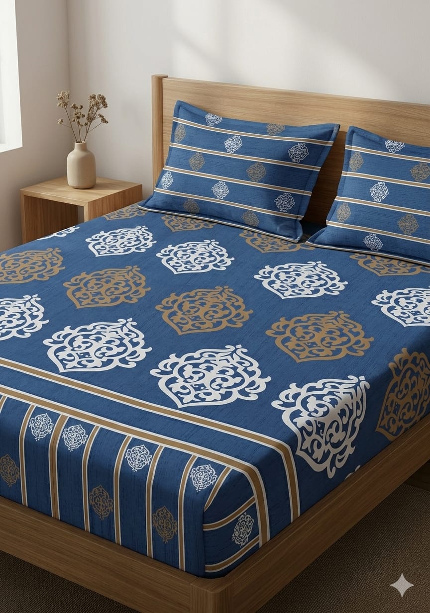 SALONIKA PURE COTTON BEDSHEETS Most Demanding Collection Full Printed King Size Bedsheets