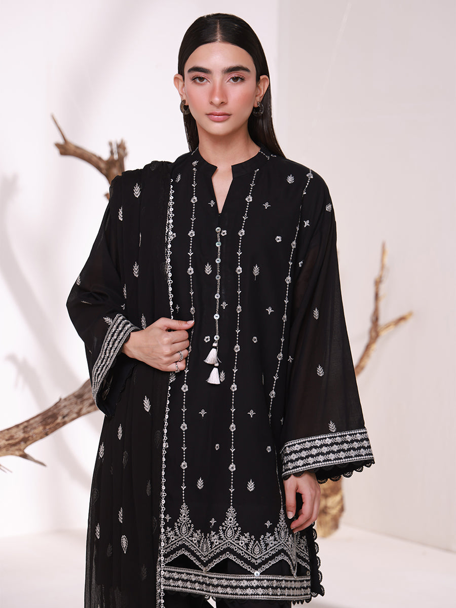 SALITEX MONOCHROME EMBROIDERED LAWN SUIT 🖤