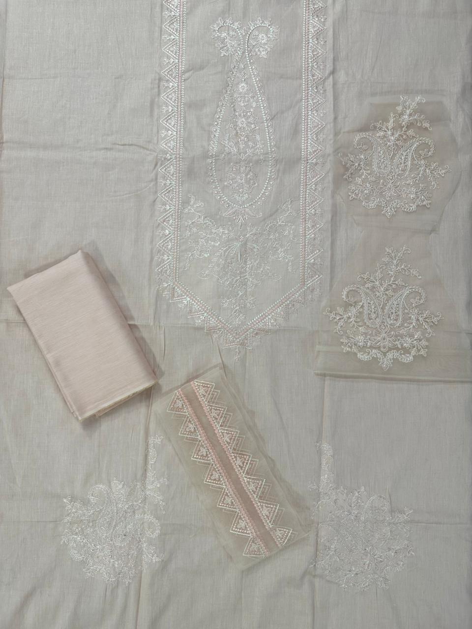 SALITEX 2PC EMBROIDERED UNSTITCHED LAWN COLLECTION LIGHT PINK