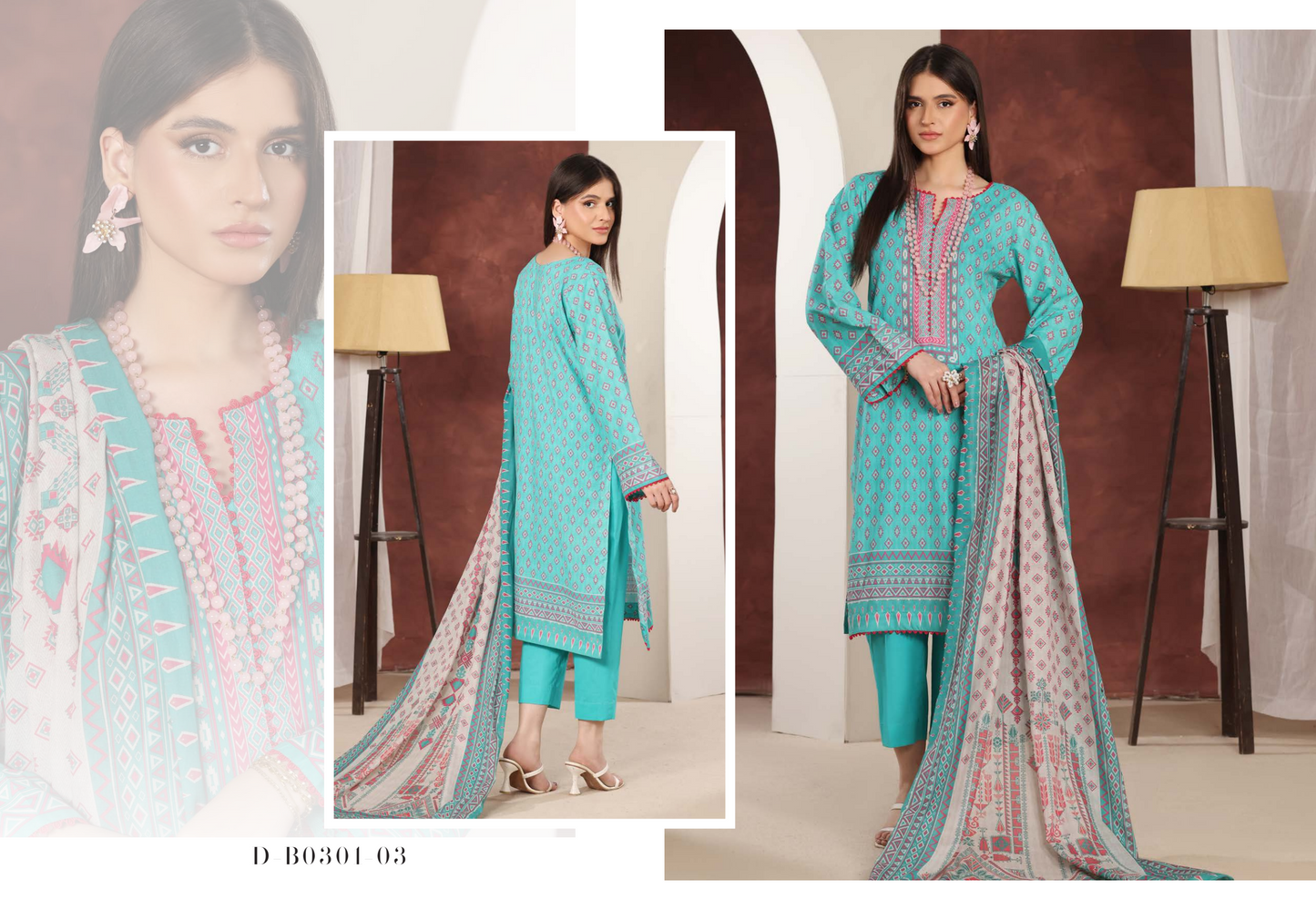 Izhan Magic Premium Digital Printed 3PC Lawn Unstitched Collection Vol.03 - D B0301-03