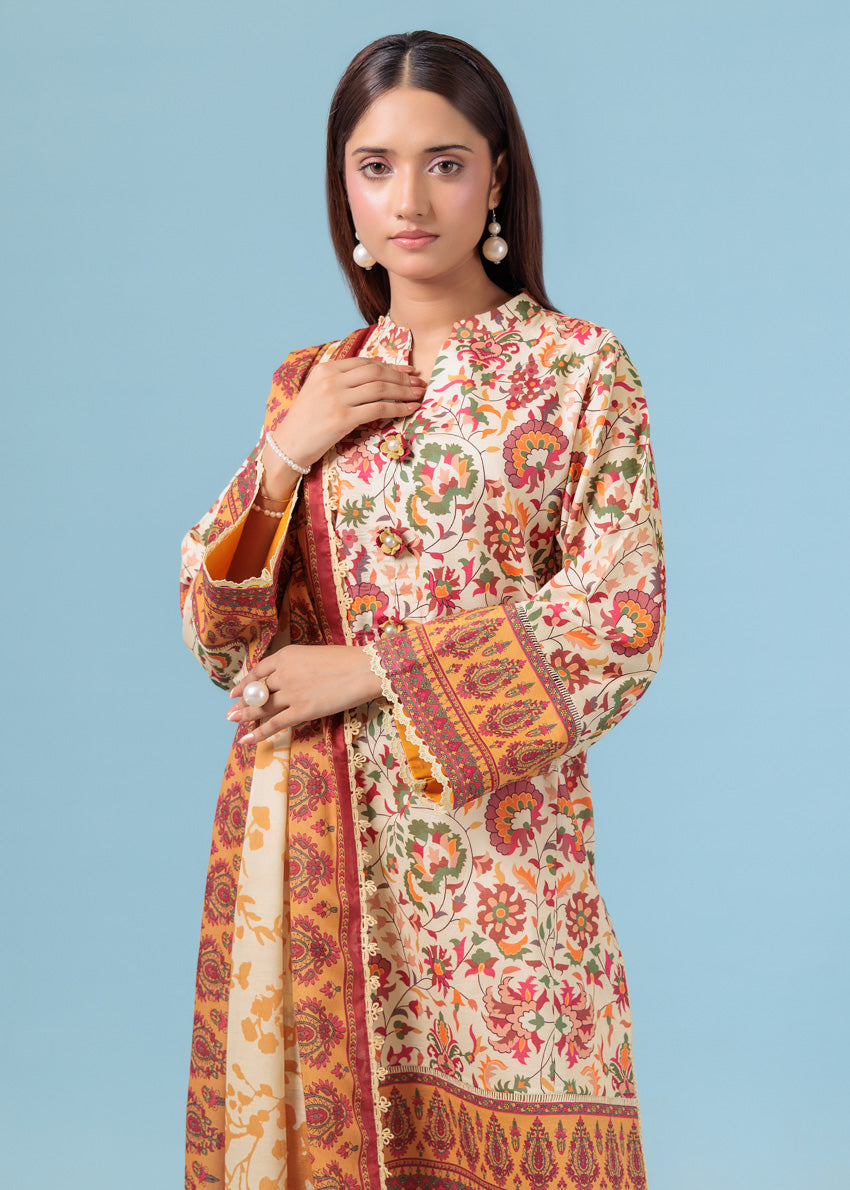 Bonanza Satrangi Unstitched Fusion Coral - 3 Pc (WU3PPBS25LIUN52)
