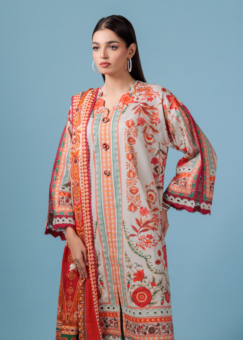 Bonanza Satrangi Unstitched Fusion Floral - 3 Pc (WU3PPBS25LIUN85) 🔥🥰