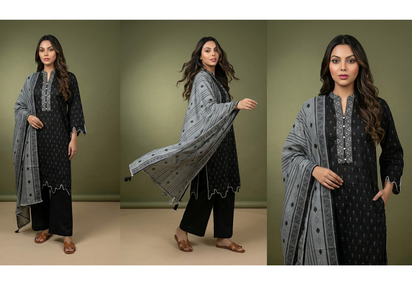 Salina Black & White Lawn Collection Vol-2 Design # 10