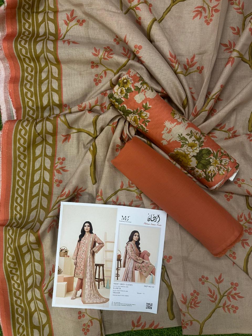 Izhan MoosaJee D#JP1402-02 3PC Lawn Collection