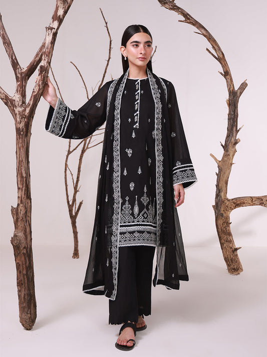 SALITEX MONOCHROME EMBROIDERED LAWN SUIT 🖤