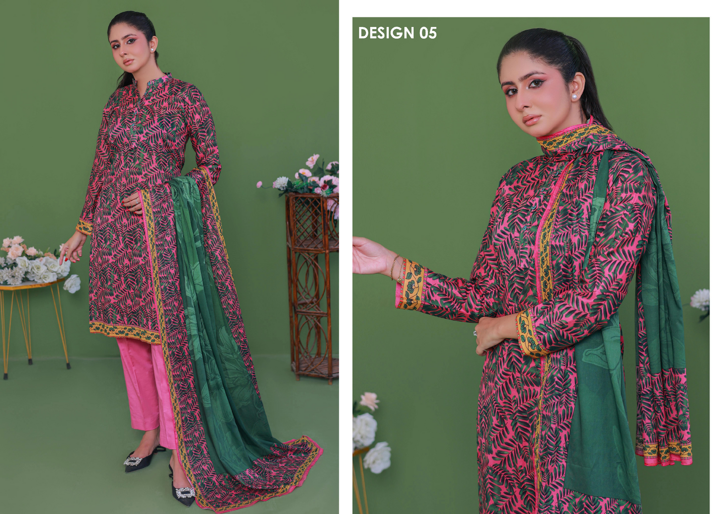 Leaves By Jawed Arts 100% Original Unstitched Lawn 3 Piece in Wholesale 🔥❤️