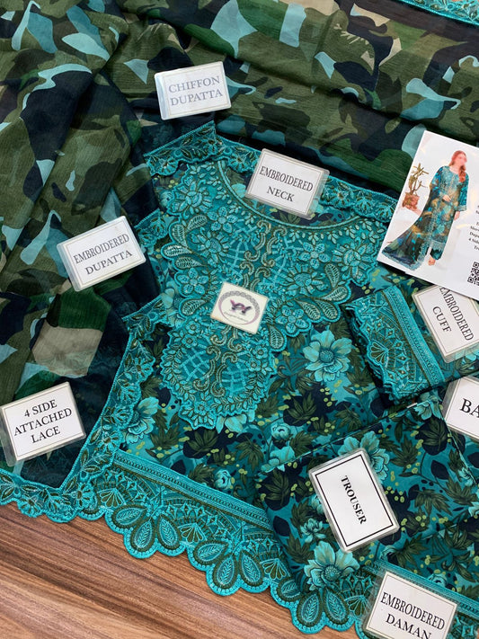 RAMSHA Elegant 3PC Unstitched Lawn Suit Collection