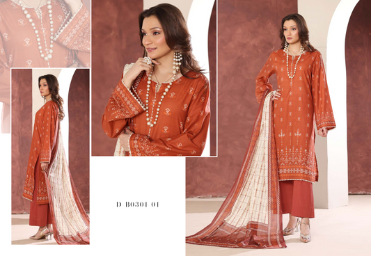 Izhan Magic Premium Digital Printed 3PC Lawn Unstitched Collection Vol.03 - D B0301 01