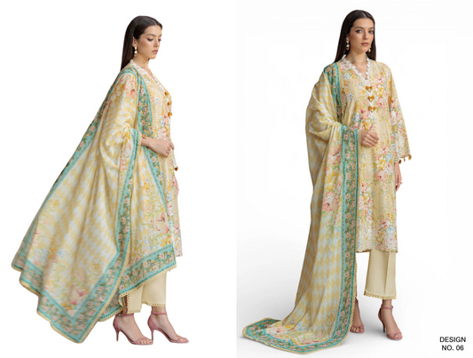 RUQAYYAHS – Digital Printed Embroidered Lawn Collection 2026 Design # 06