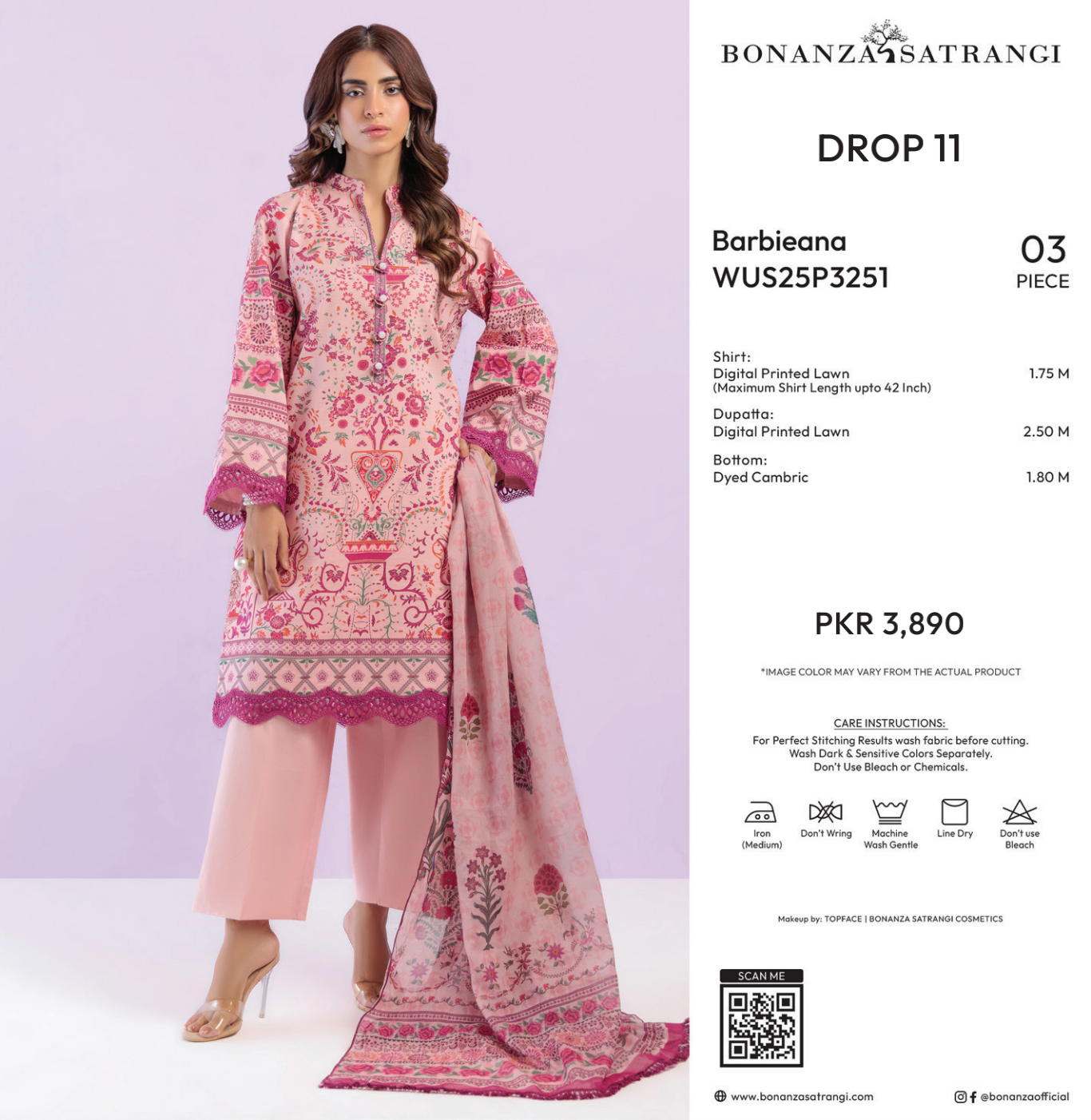 Bonanza Satrangi Unstitched
Barbieana - 3 Pc (WUS25P3251)❤️🥰