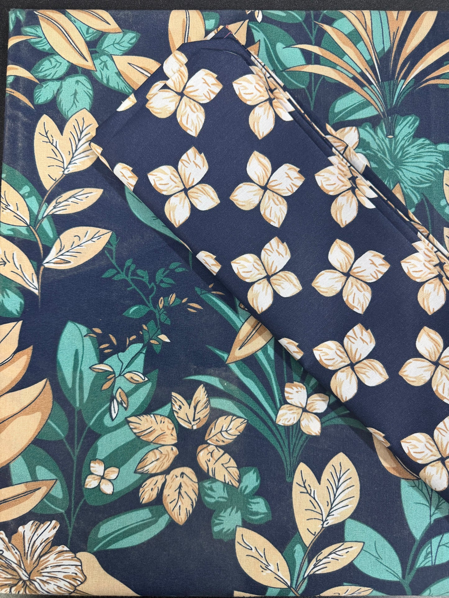 Salonika Navy Double Bed Bedsheets