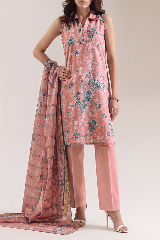 Saya D.C:- U05-26354-P02A - 3 Pcs Printed Lawn