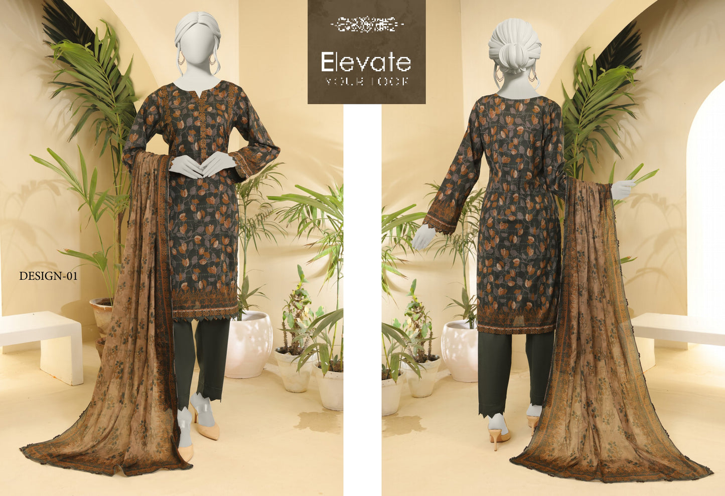 Almeerah Floral 💯% Original 3PC Unstitched In Wholesale Price