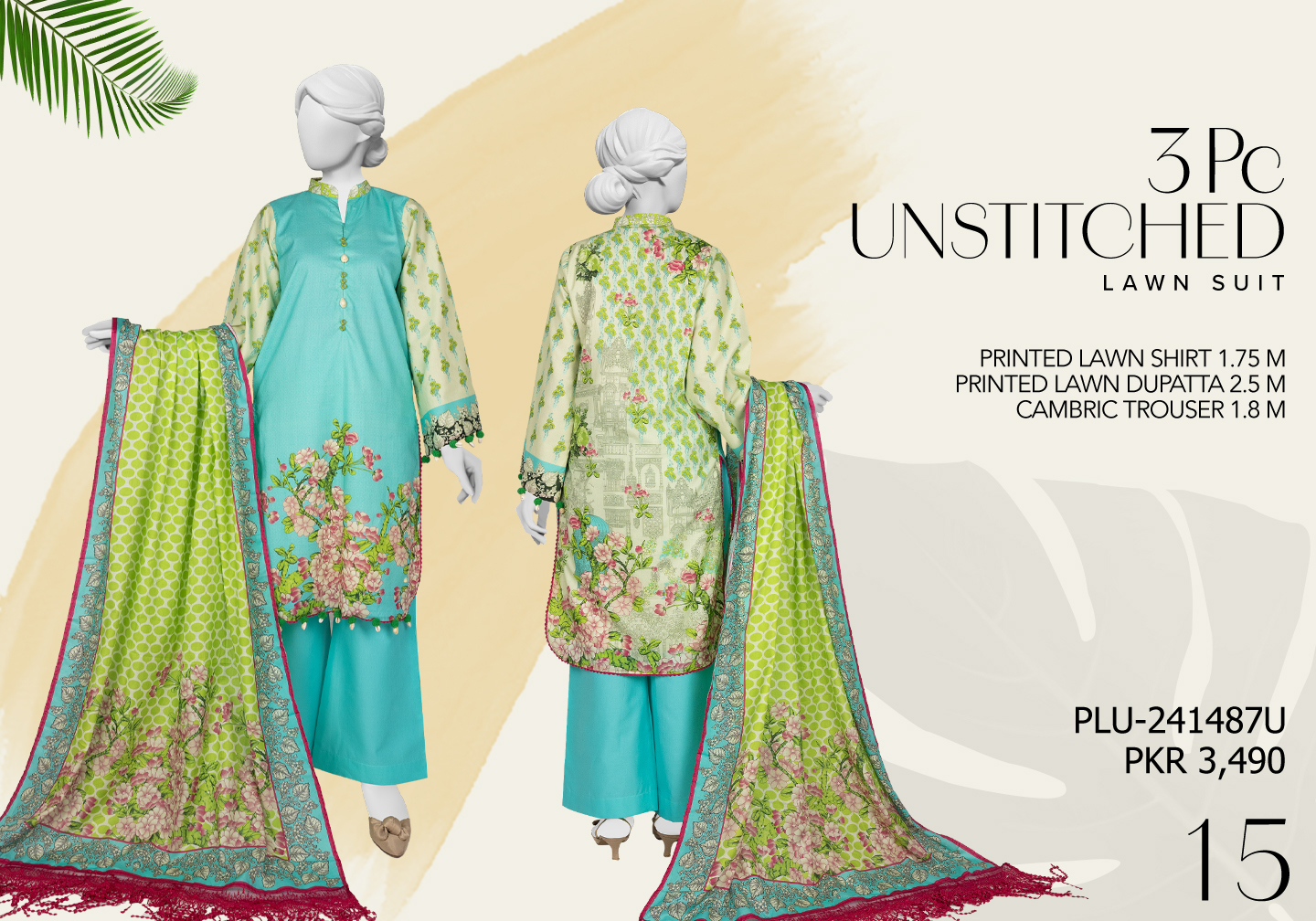 J• 100% Original Unstitched Lawn Norah Panjnad by Junaid Jamshed 3 Piece 🔥