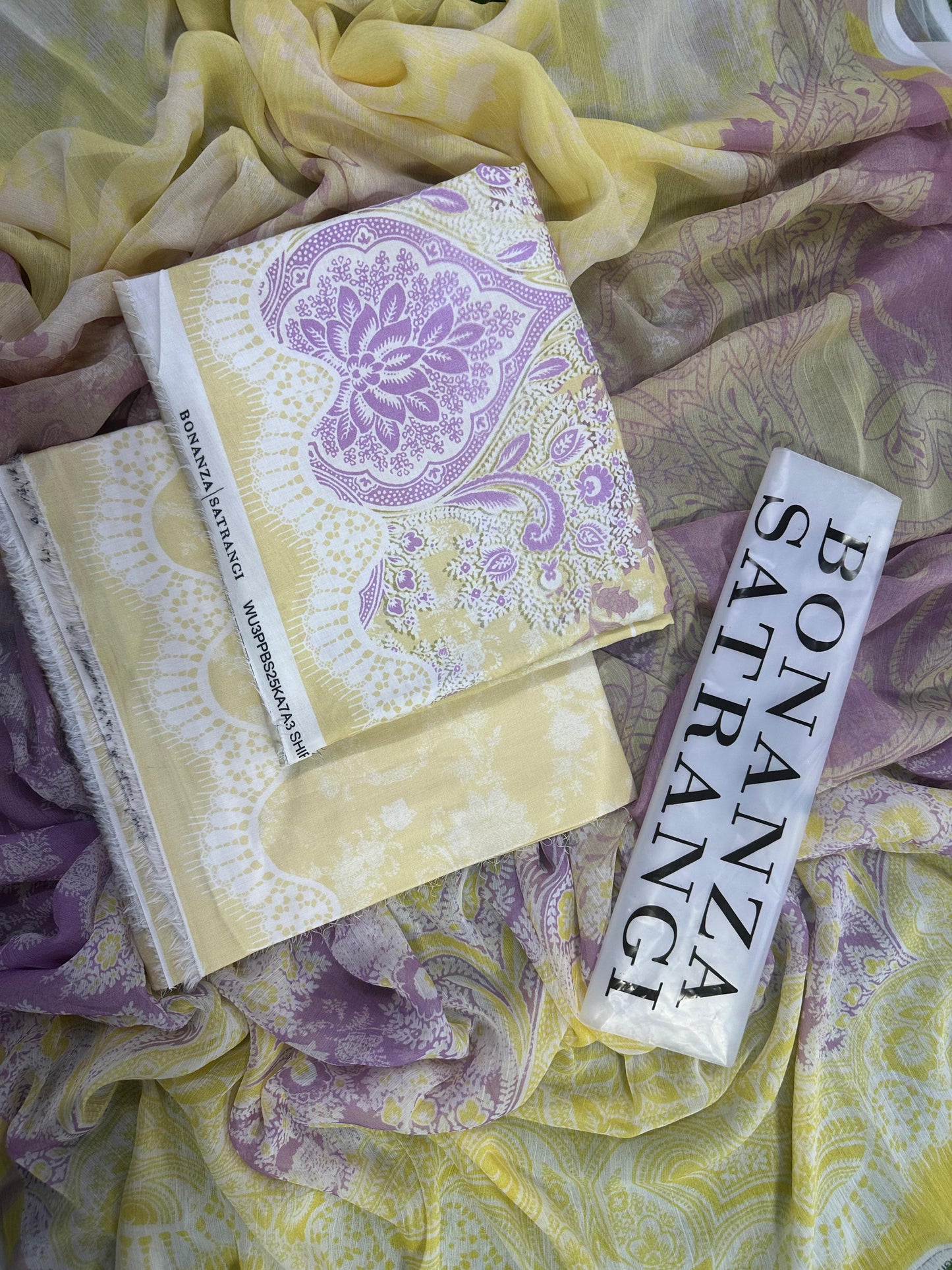 BONANZA SATRANGI YELLOW PRINTED 3PCS