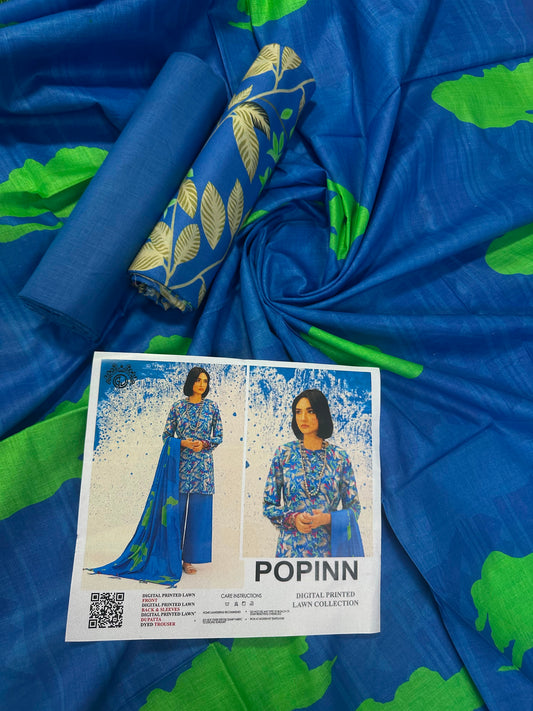 Popinn Dark Blue Printed Lawn Collection