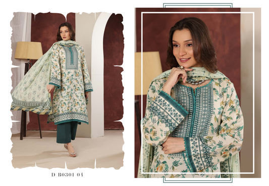 Izhan Magic Premium Digital Printed 3PC Lawn Unstitched Collection Vol.03 - DB0301 04