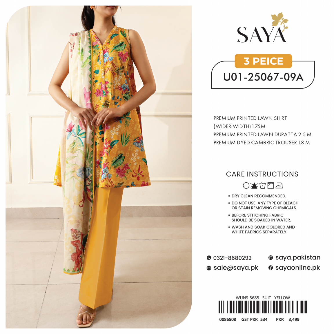 Saya Box Randomly Unstitched 100% Original LAWN 3P Suit In WHOLESALE PRICE 💯✨