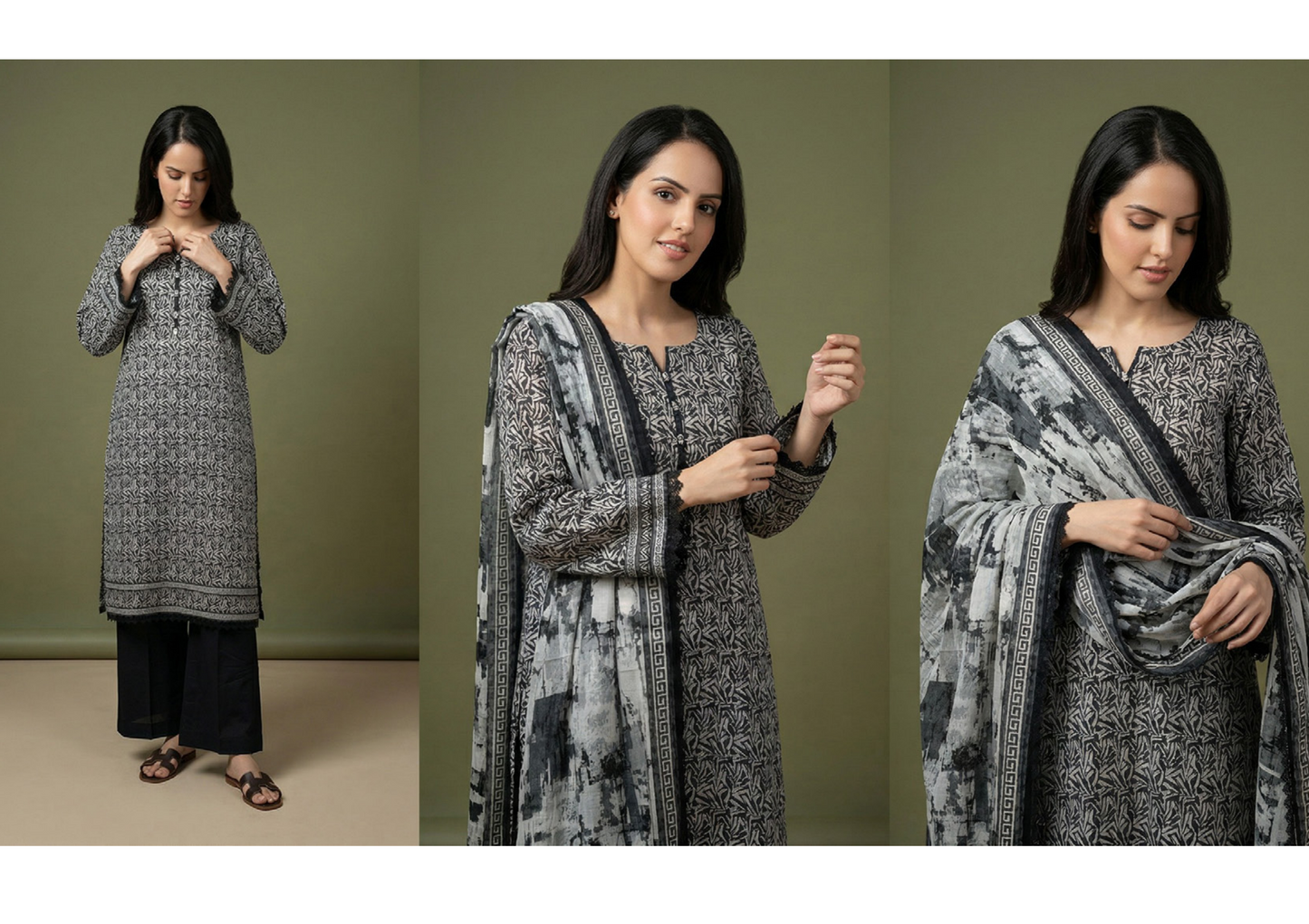 Salina Black & White Lawn Collection Vol-2 Design # 2