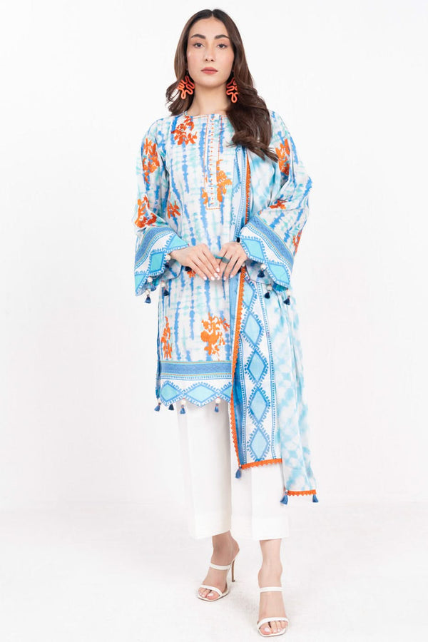 Alkaram Digital Printed Lawn 3 Piece ๐๐งก