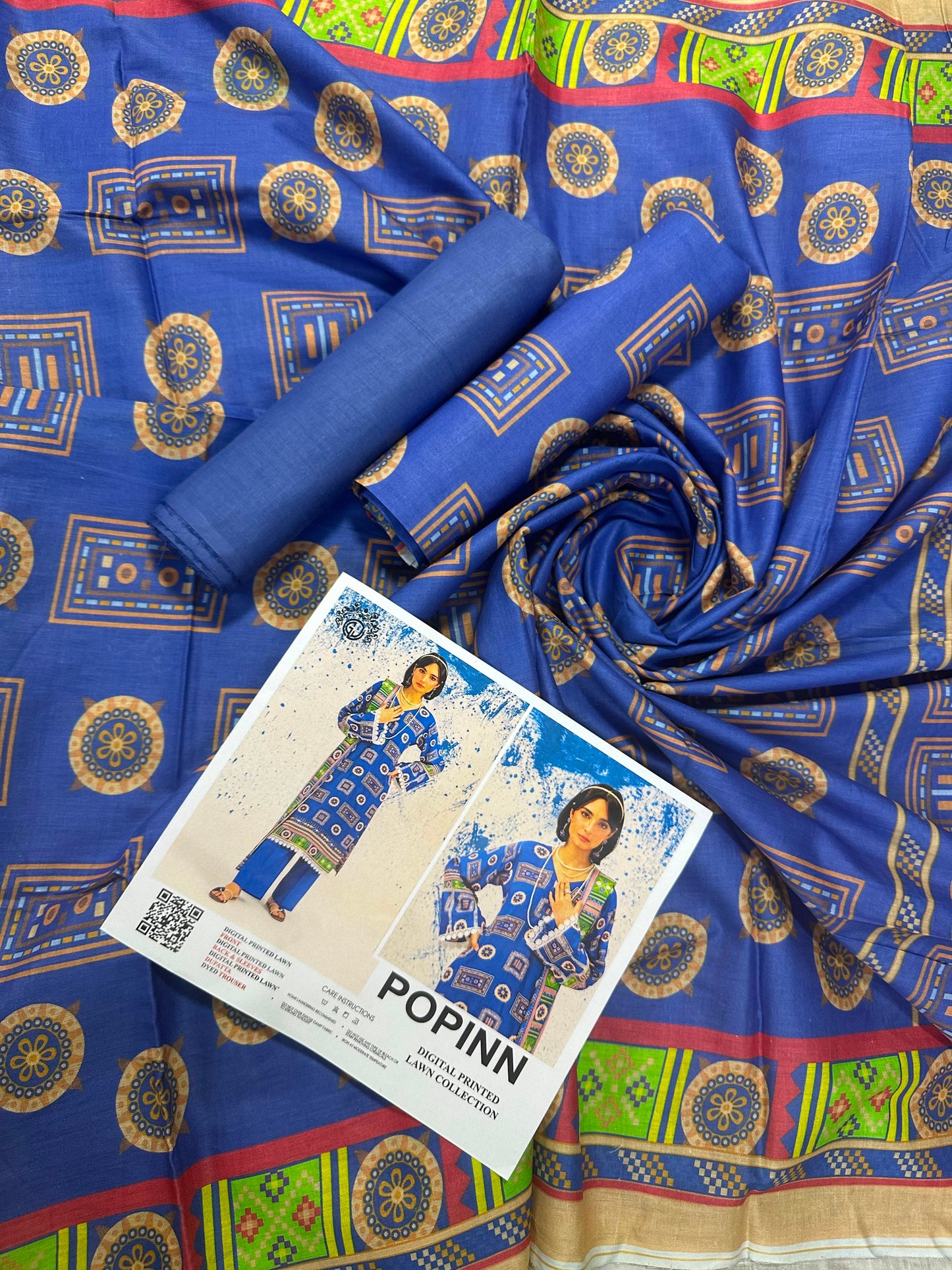 Popinn Blue Printed Lawn Collection