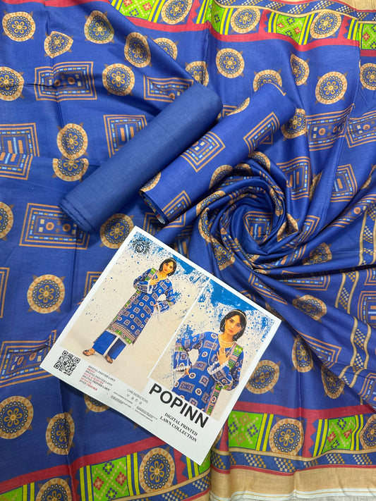 Popinn Blue Printed Lawn Collection