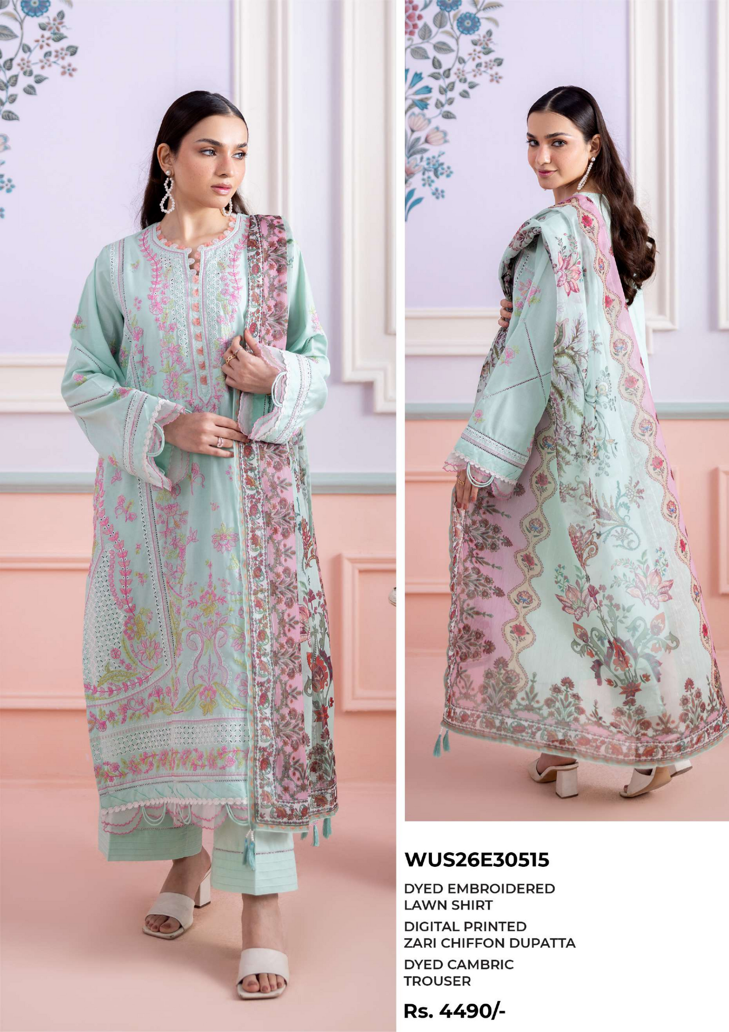 Zellbury Signature Unstitched 3PCs Collection D-C:- WUS26E30515