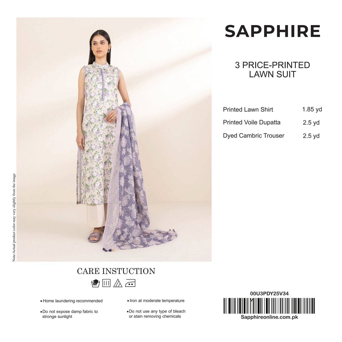 Sapphire Unstitched Lawn 3P