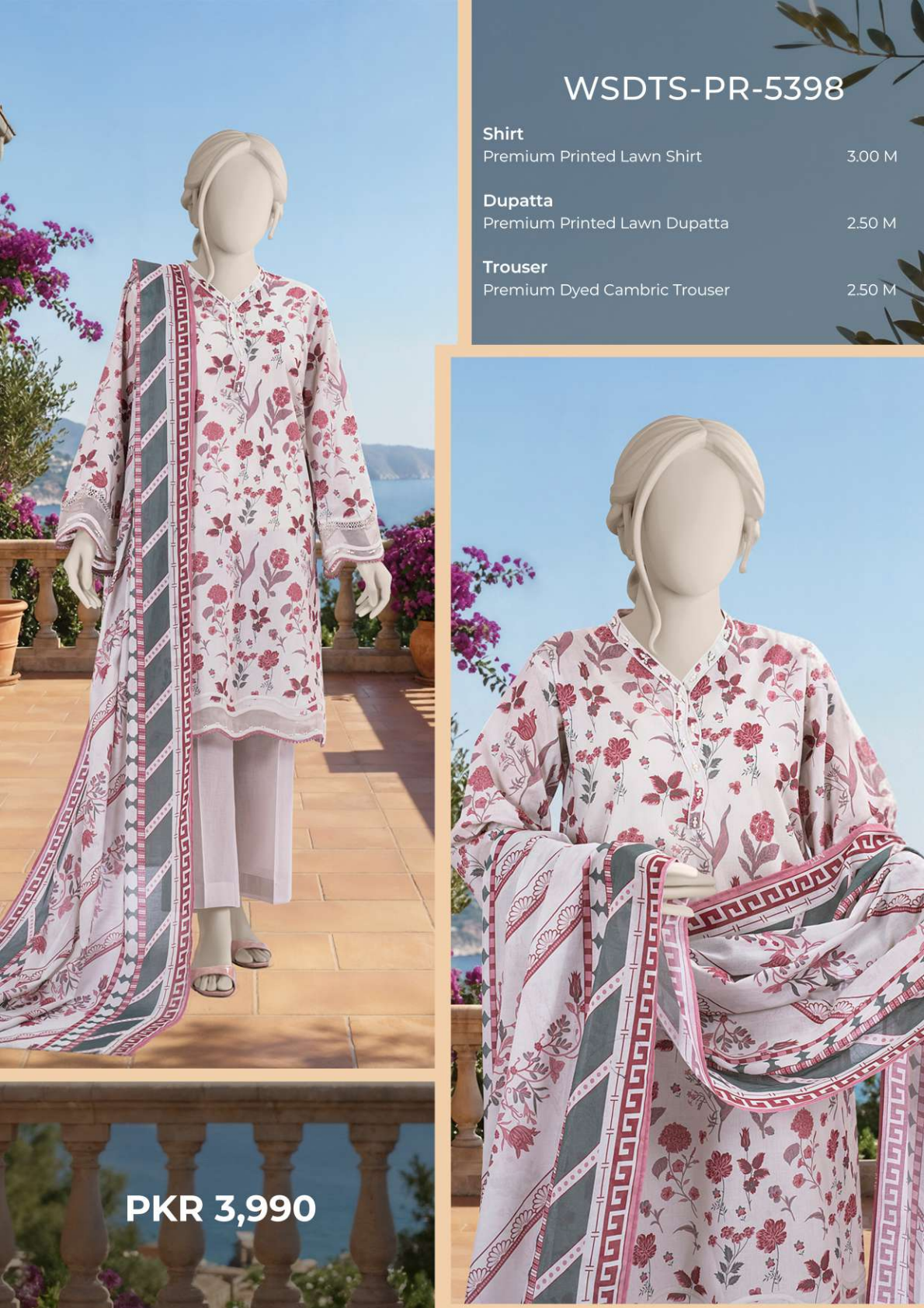 MTJ Original Printed Lawn β Summer 2026 Design# WSDTS-PR-5398