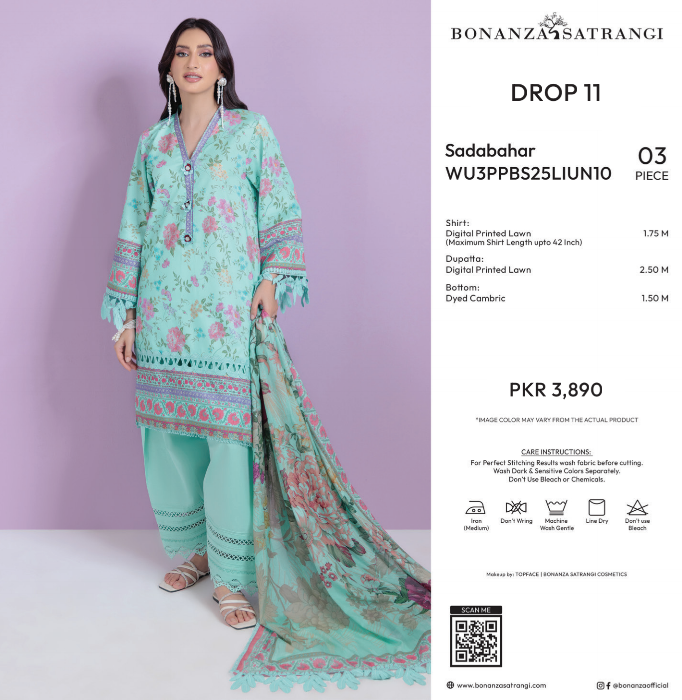 Bonanza Satrangi Unstitched Sadabahar - 3 Pc (WU3PPBS25LIUN10) 🔥🥰
