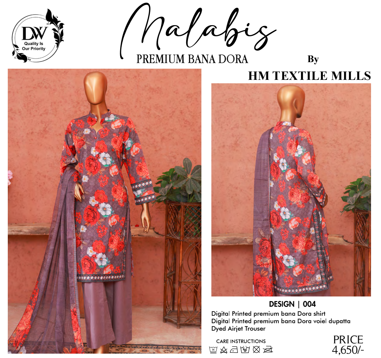 Malabis Doria Lawn Unstitched 3 Pieces 🔥❤️