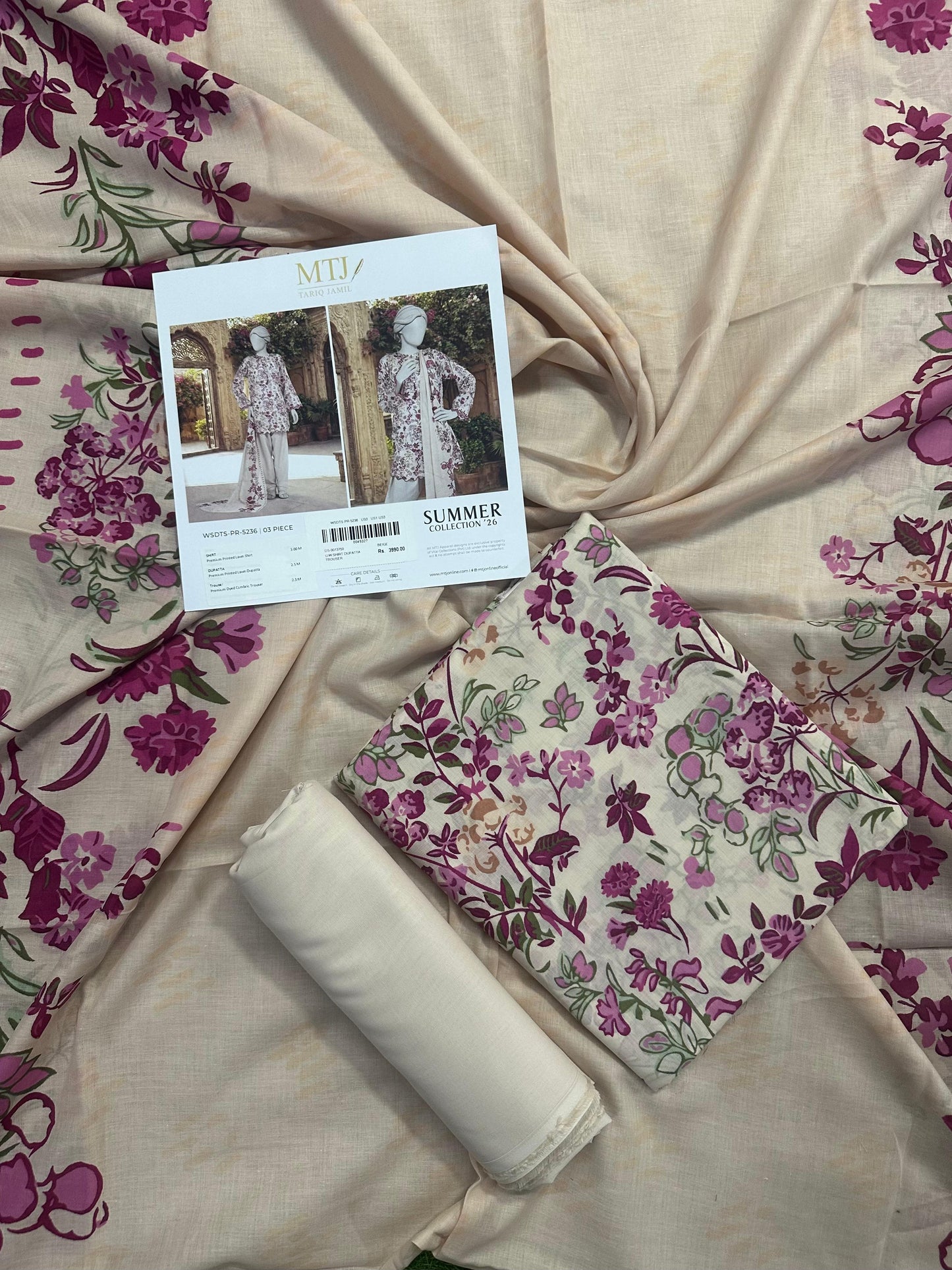MTJ Original(WSDTS-PR-5236) Printed Lawn Unstitched Collection β Summer 2026