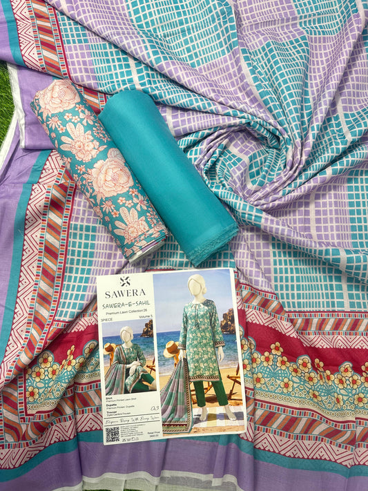 SAWERA-E-SAHIL Printed Lawn Collection D-03