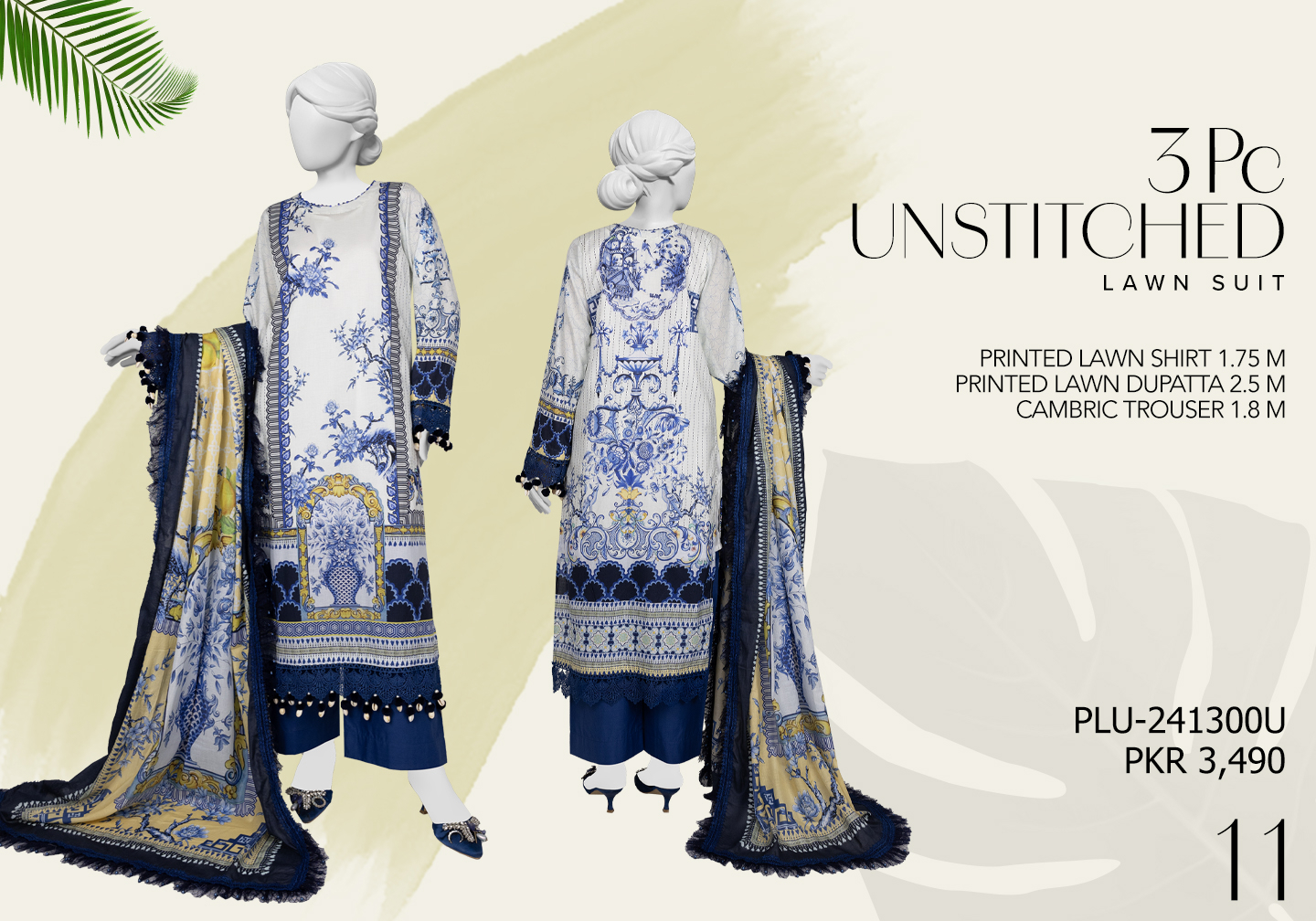 J• 100% Original Unstitched Lawn Norah Panjnad by Junaid Jamshed 3 Piece 🔥