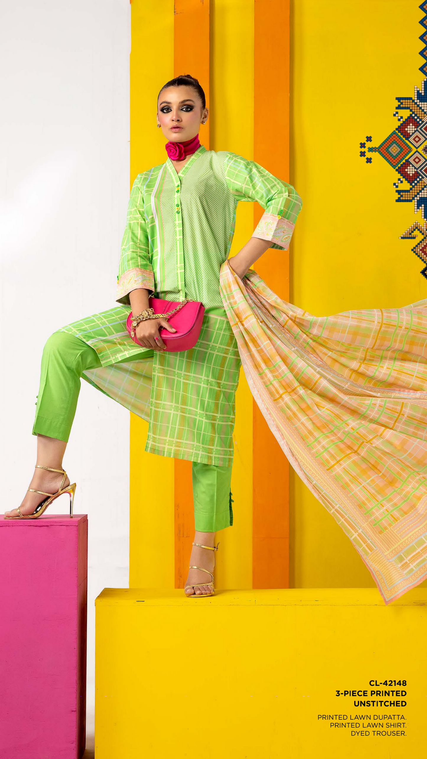 Gul Ahmed Printed Lawn Unstitched 3Pc Suit CL-42148 ππ₯β¨