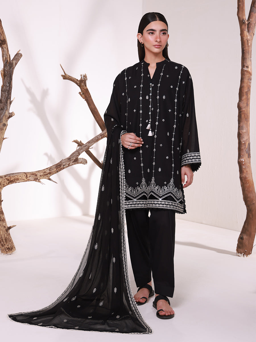 SALITEX MONOCHROME EMBROIDERED LAWN SUIT 🖤