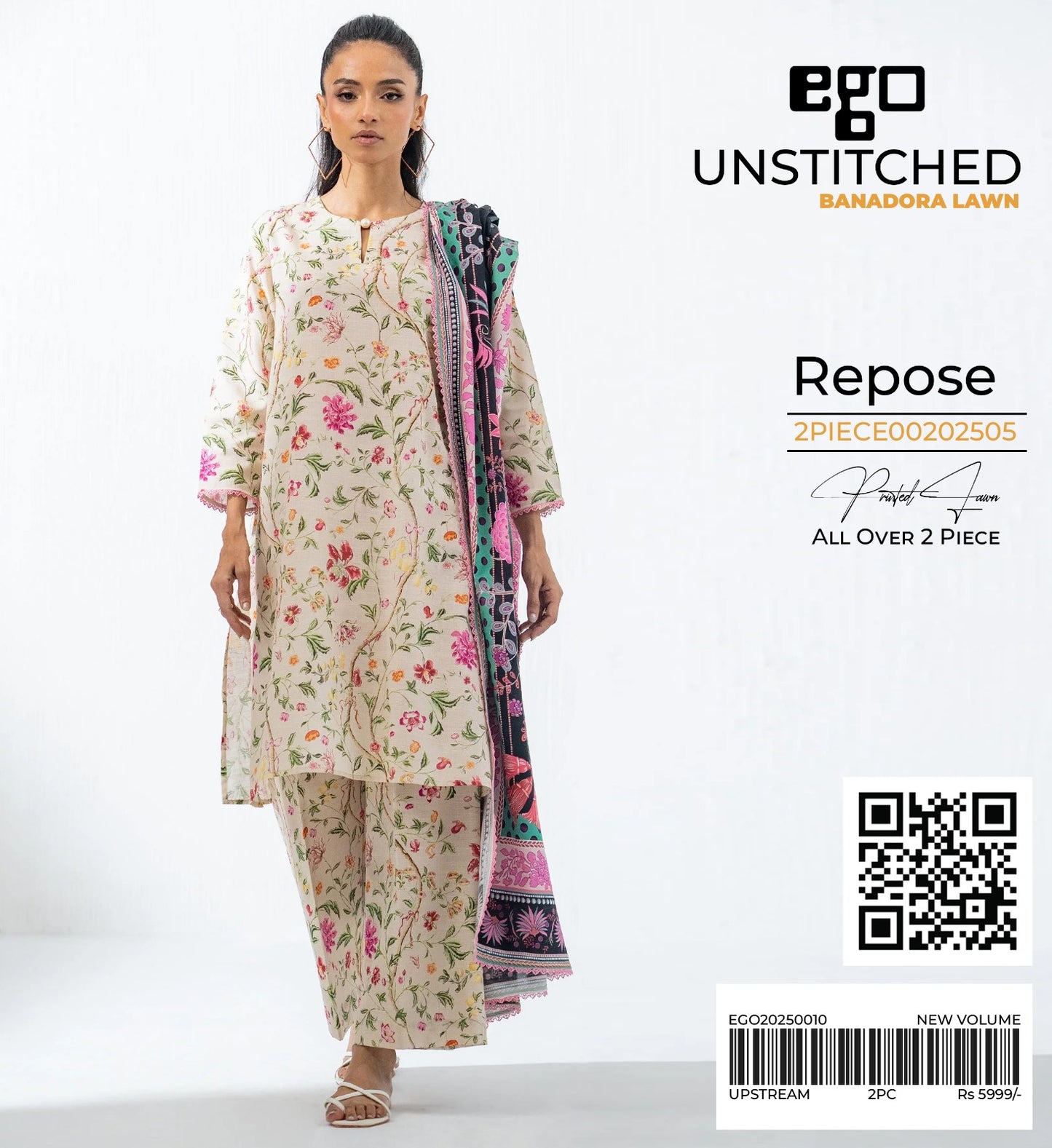 Ego Shirt Dupatta Lawn 2Pcs π₯