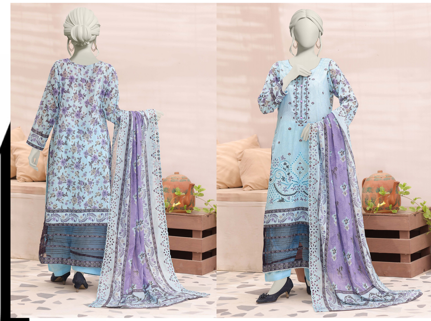 š§”š„ ALMEERAH FLORENCE Embroidery Cutwork Dupatta 3 Pieces š„ā¤ļø