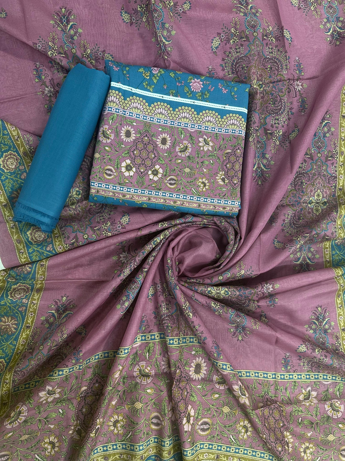 AsimJofa Blue Floral Printed 3Pcs