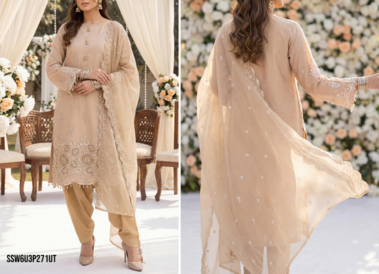 LUXURY PREMIUM Laser Embroidered Lawn Unstitched Collection 2026 Design# SSW6U3P271UT
