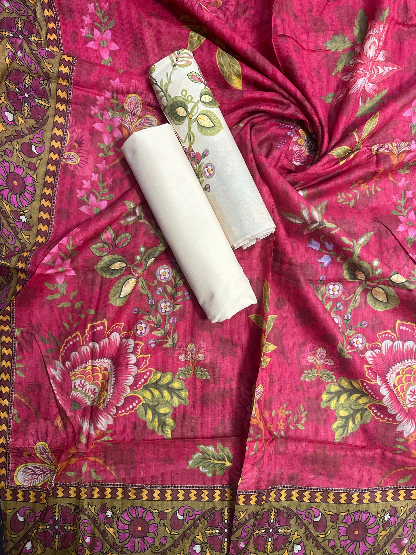 ZAMAN D-20 PRINTED UNSTITCHED 3PCS COLLECTION