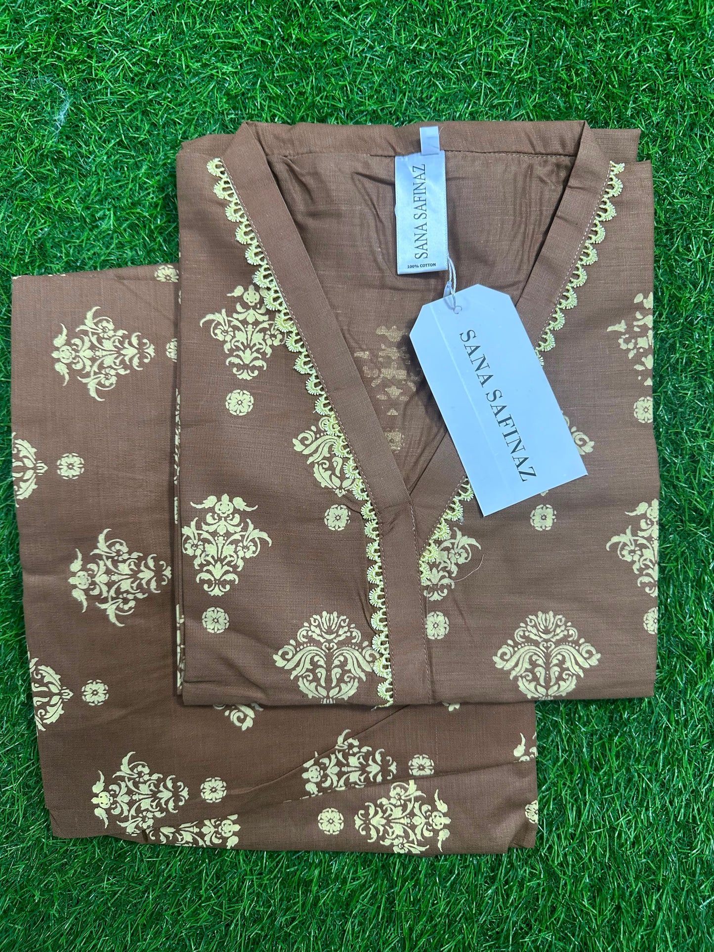SanaSafinaz Stitched 2PCS Brown-Gold