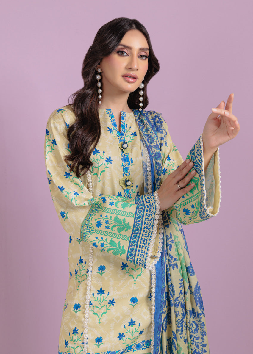 Bonanza Satrangi Unstitched Carved Floral - 3 Pc (WU3PPBS25LIUN08)🔥🥰