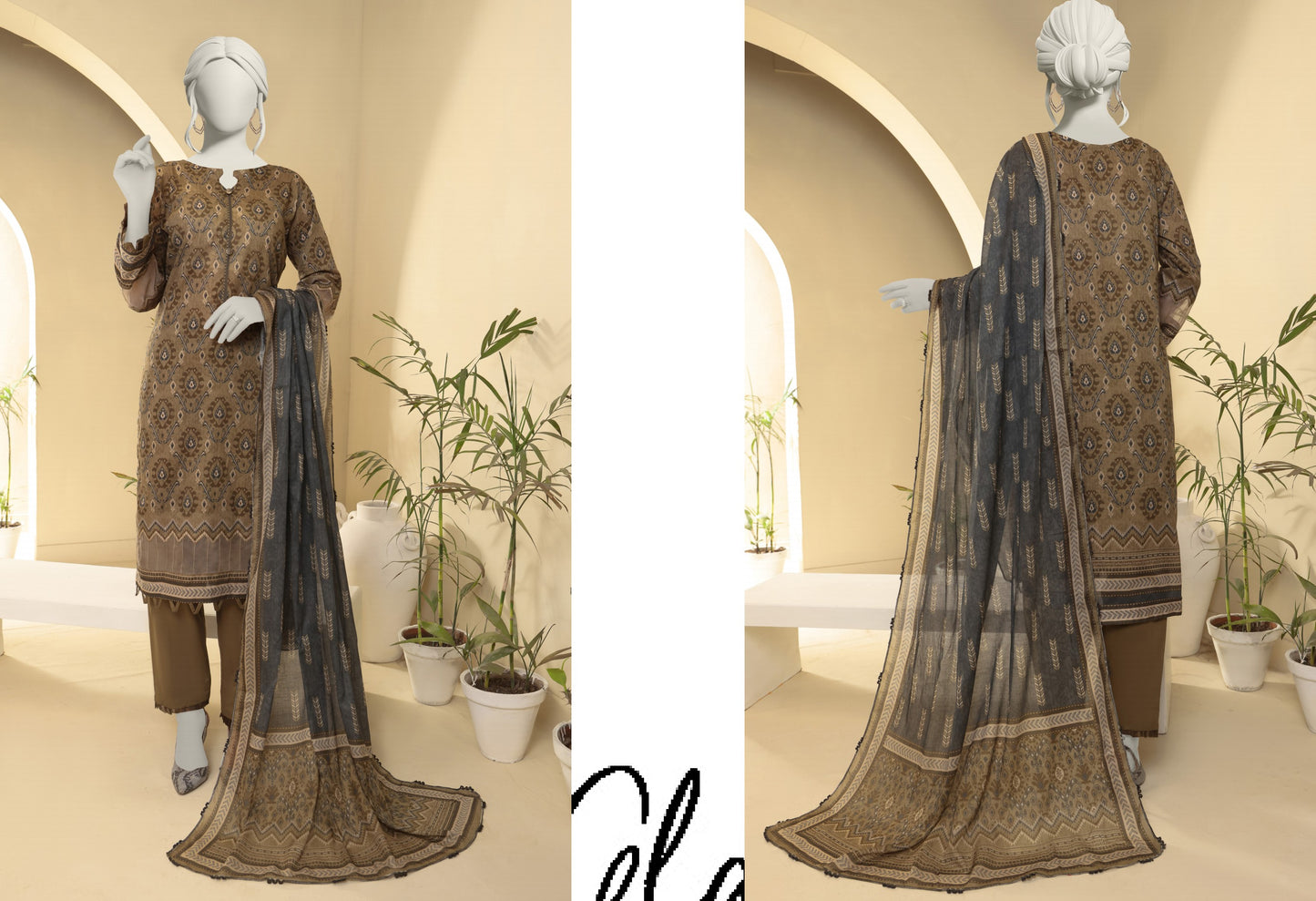 Almeerah Floral 💯% Original 3PC Unstitched In Wholesale Price