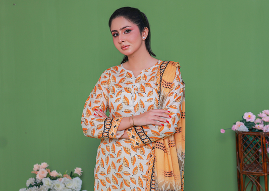 LEAVES By Jawed Arts®️ 🌿  ✨ Premium Unstitched 3pcs Printed Collection ✨