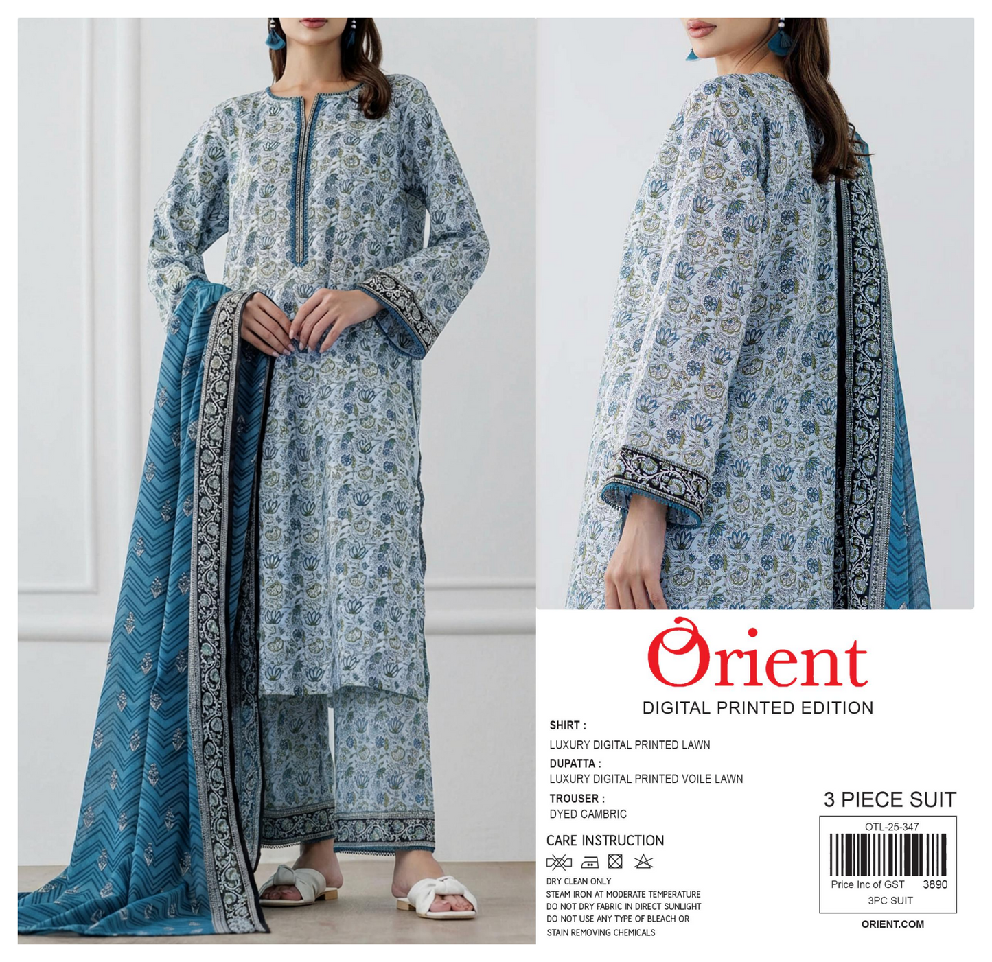 ✨💖ORIENT💖✨🌸PRINTED LAWN 3 PIECE🌸 OTL-25-347