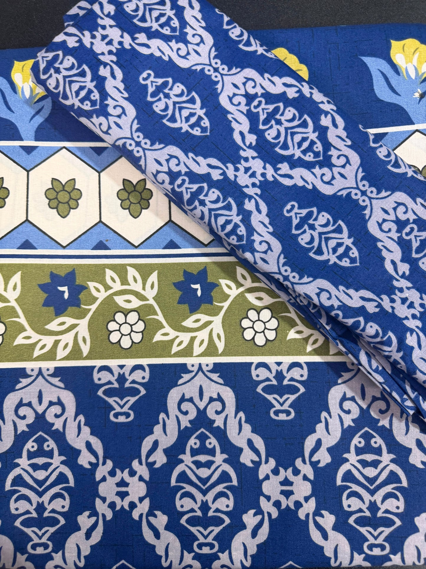 Salonika Blue Double Bed Bedsheets