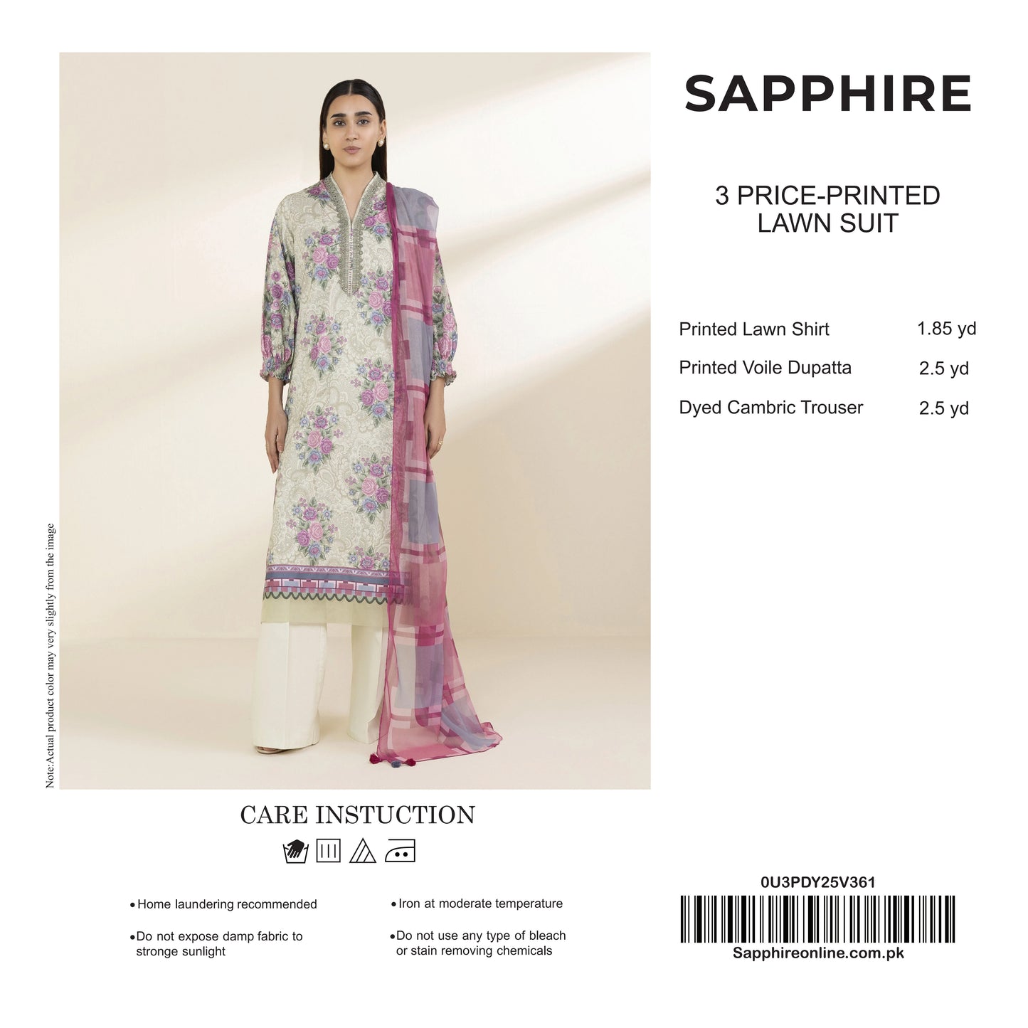 Sapphire Unstitched Lawn 3P